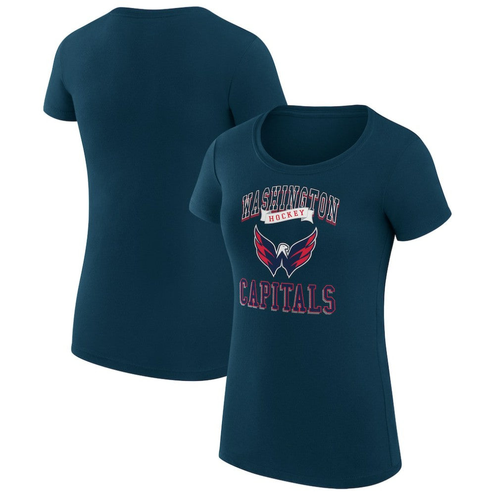 Washington Capitals G-III 4Her by Carl Banks Women's Super-Slim Fit Lightweight Team Logo Graphic T-Shirt Navy