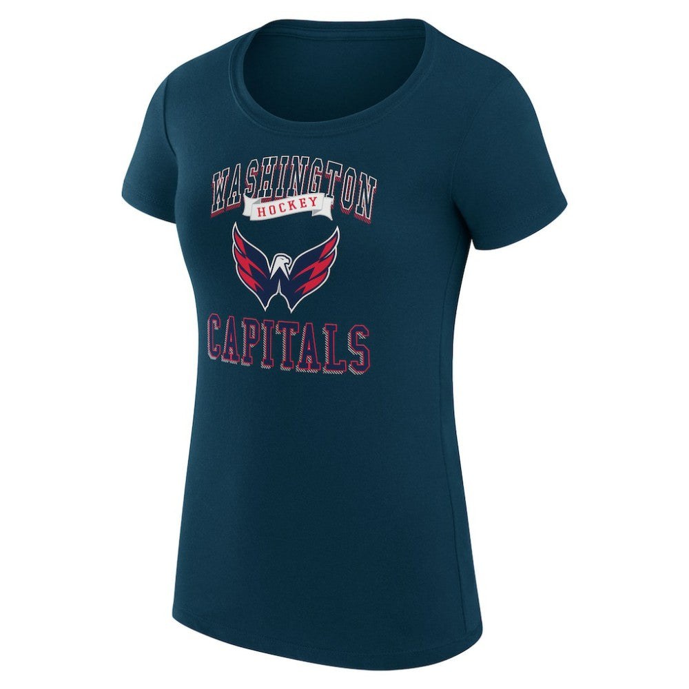 Washington Capitals G-III 4Her by Carl Banks Women's Super-Slim Fit Lightweight Team Logo Graphic T-Shirt Navy