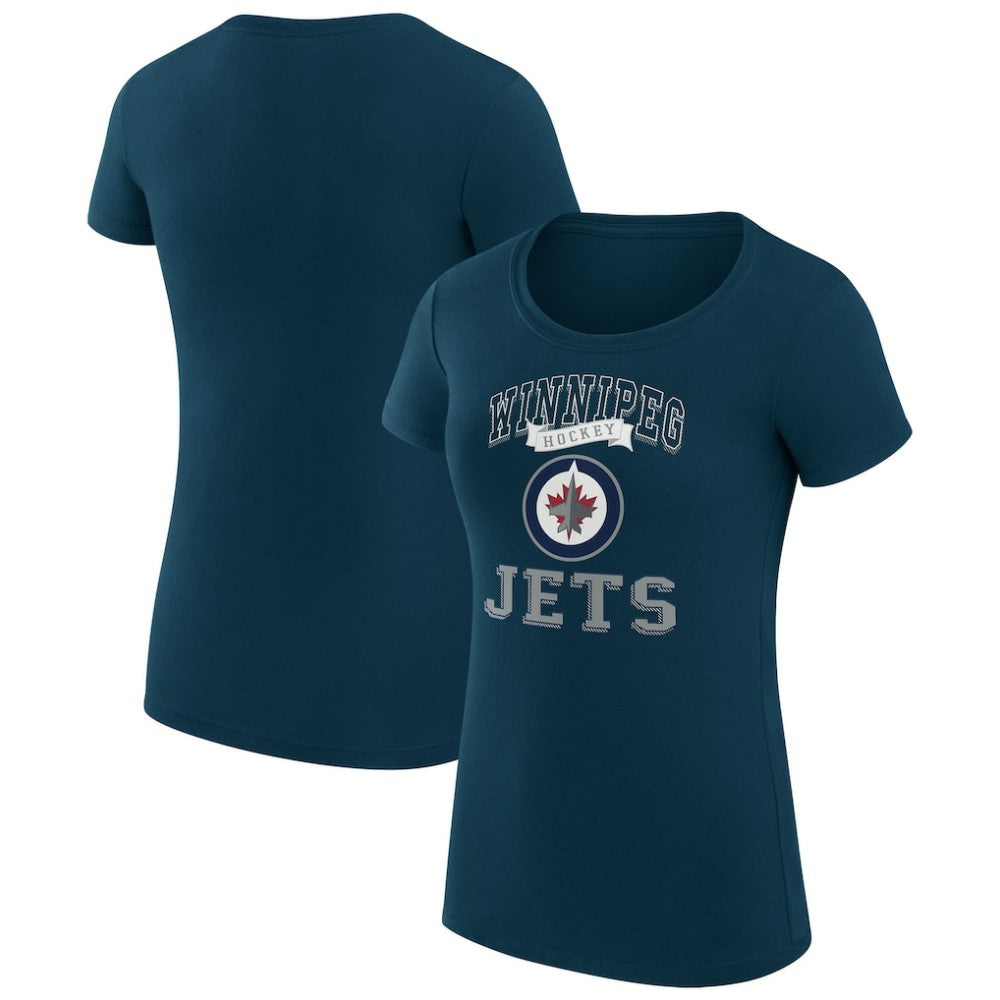 Winnipeg Jets G-III 4Her by Carl Banks Women's Super-Slim Fit Lightweight Team Logo Graphic T-Shirt Navy