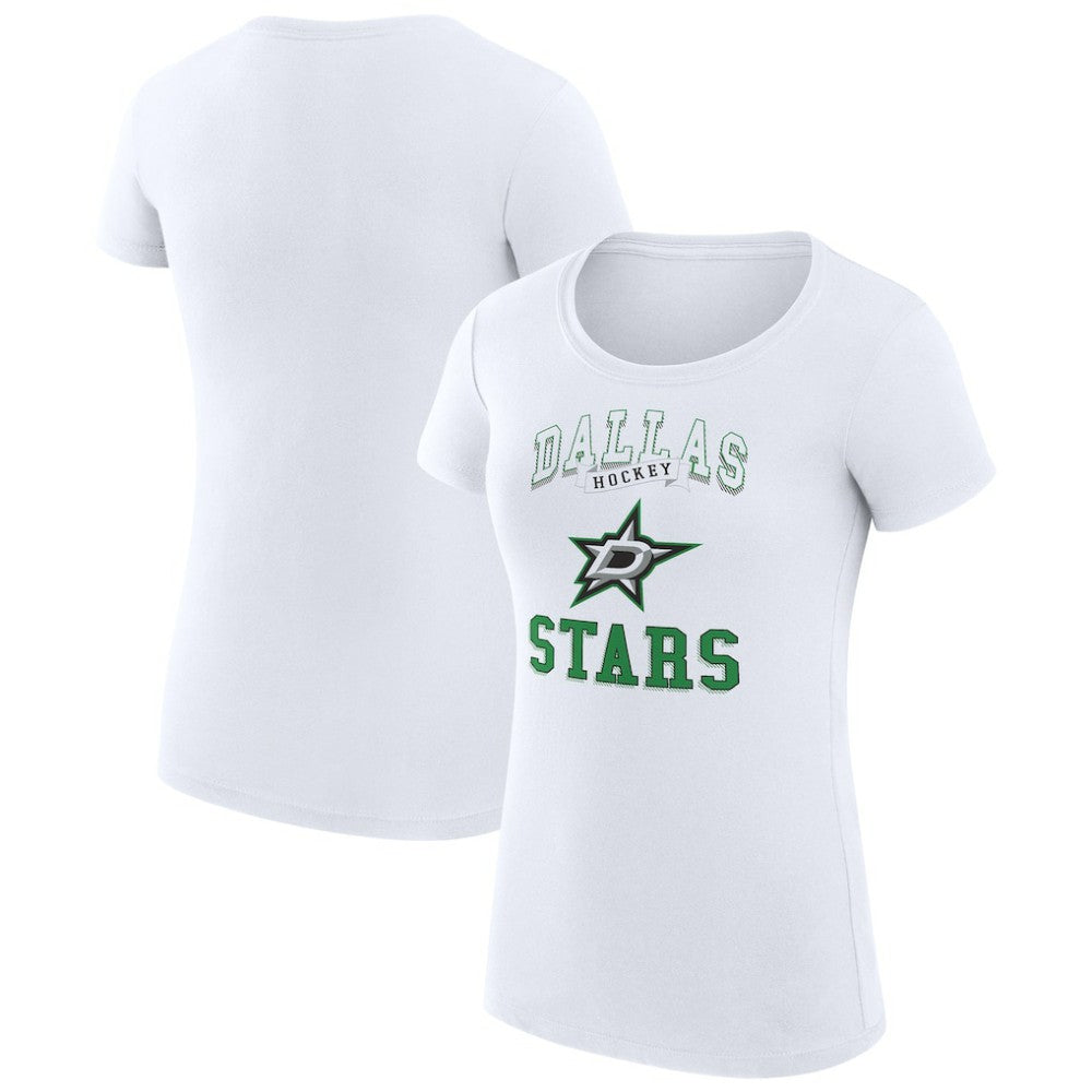 Dallas Stars G-III 4Her by Carl Banks Women's Super-Slim Fit Lightweight Team Logo Graphic T-Shirt White
