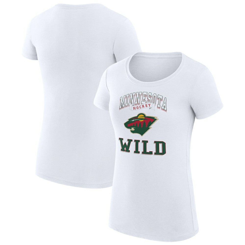 Minnesota Wild G-III 4Her by Carl Banks Women's Super-Slim Fit Lightweight Team Logo Graphic T-Shirt White