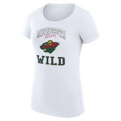 Minnesota Wild G-III 4Her by Carl Banks Women's Super-Slim Fit Lightweight Team Logo Graphic T-Shirt White