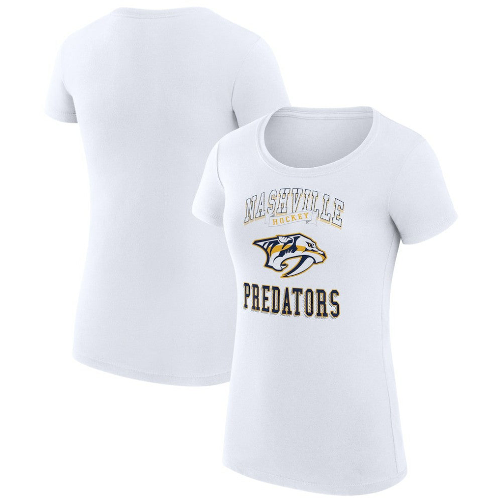 Nashville Predators G-III 4Her by Carl Banks Women's Super-Slim Fit Lightweight Team Logo Graphic T-Shirt White