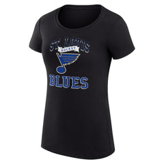 St. Louis Blues G-III 4Her by Carl Banks Women's Super-Slim Fit Lightweight Team Logo Graphic T-Shirt Black