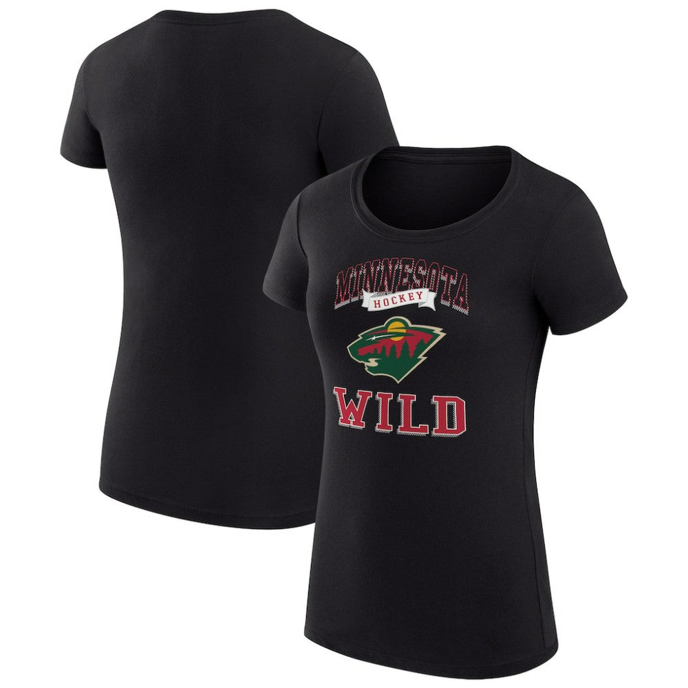 Minnesota Wild G-III 4Her by Carl Banks Women's Super-Slim Fit Lightweight Team Logo Graphic T-Shirt Black