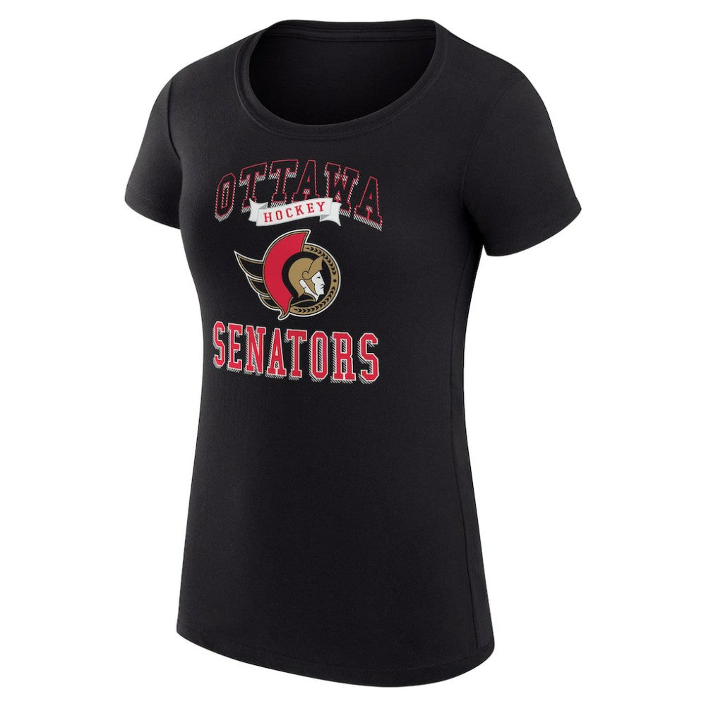 Ottawa Senators G-III 4Her by Carl Banks Women's Super-Slim Fit Lightweight Team Logo Graphic T-Shirt Black