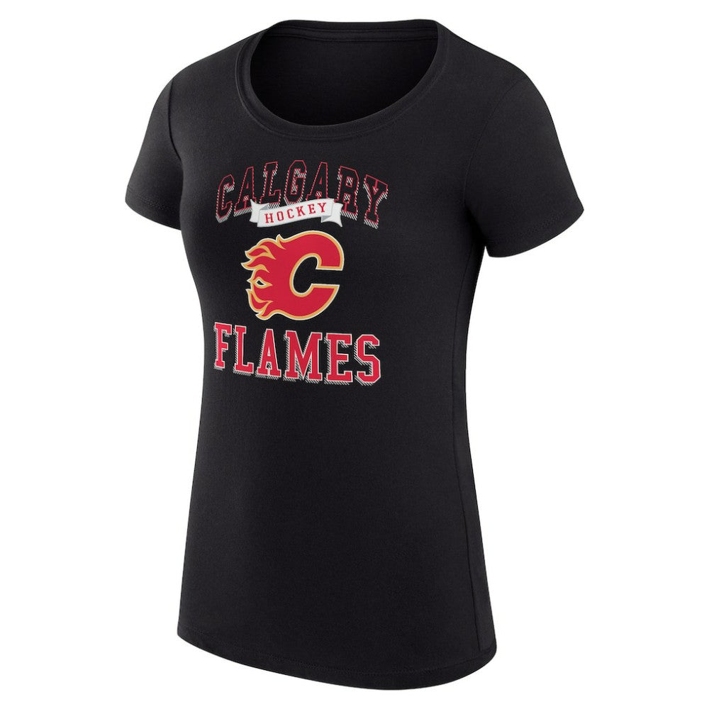 Calgary Flames G-III 4Her by Carl Banks Women's Super-Slim Fit Lightweight Team Logo Graphic T-Shirt Black