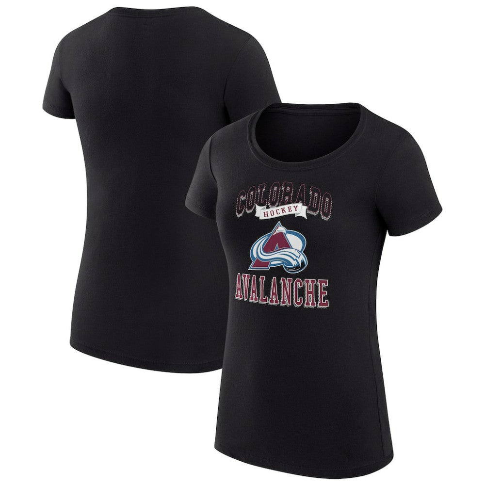 Colorado Avalanche G-III 4Her by Carl Banks Women's Super-Slim Fit Lightweight Team Logo Graphic T-Shirt Black