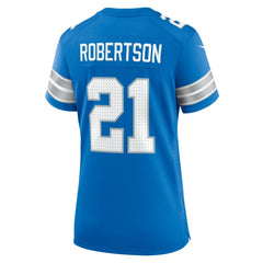 Amik Robertson Detroit Lions Women's Team Game Jersey - Blue