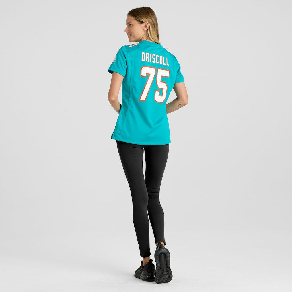 Jack Driscoll Miami Dolphins Women's Team Game Jersey - Aqua