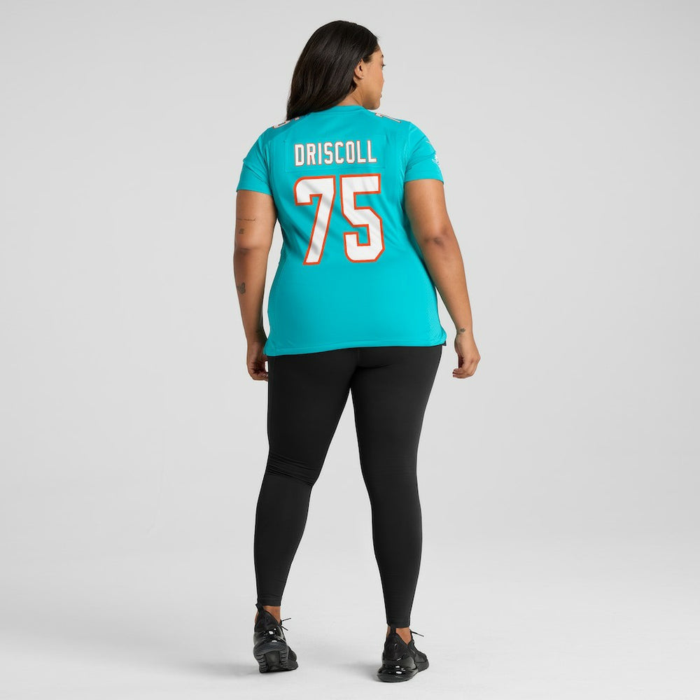 Jack Driscoll Miami Dolphins Women's Team Game Jersey - Aqua