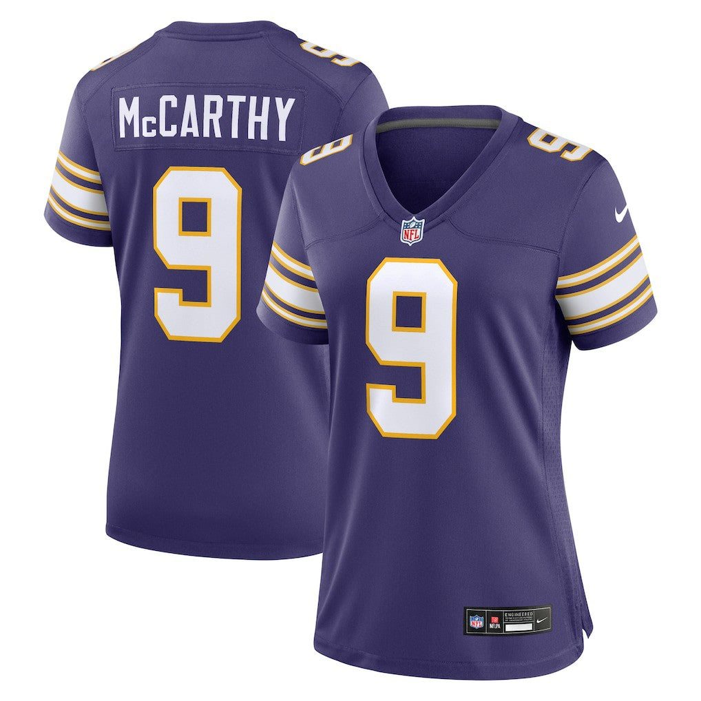 J.J. McCarthy Minnesota Vikings Women's 2nd Alternate Player Game Jersey - Purple