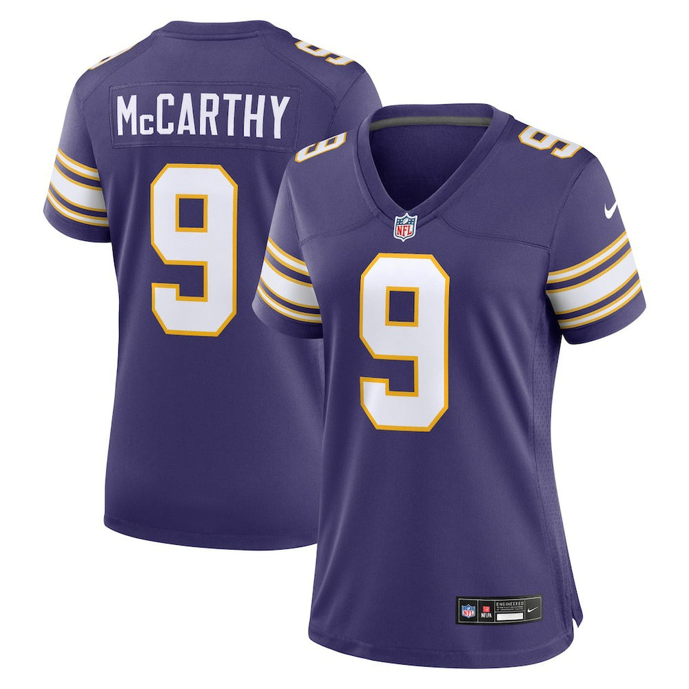 J.J. McCarthy Minnesota Vikings Women's 2nd Alternate Player Game Jersey - Purple