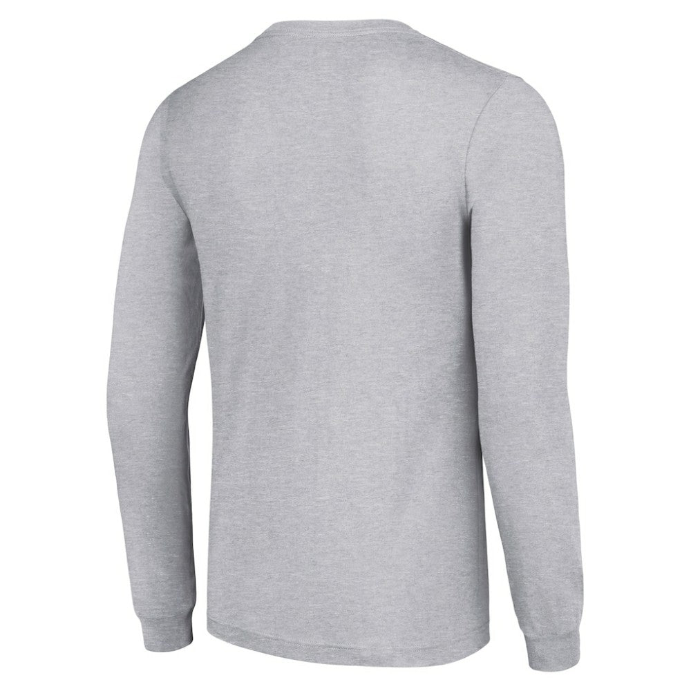 Minnesota Wild Starter Four Team Name Logo Long Sleeve Graphic T-Shirt Heather Gray