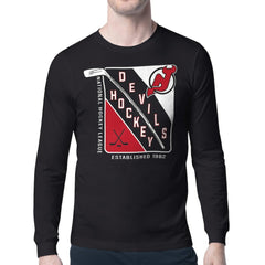 New Jersey Devils Starter Shield Long Sleeve Graphic T-Shirt Black