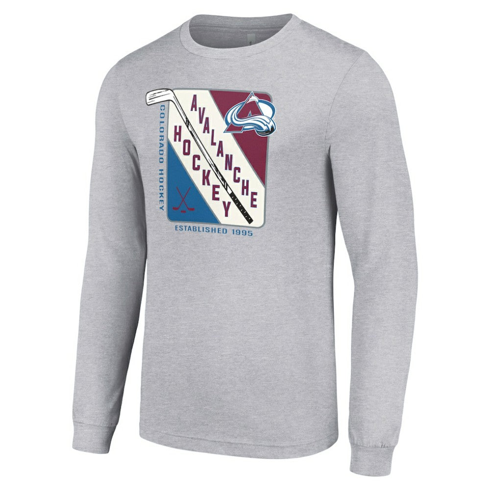 Colorado Avalanche Starter Shield Long Sleeve Graphic T-Shirt Heather Gray