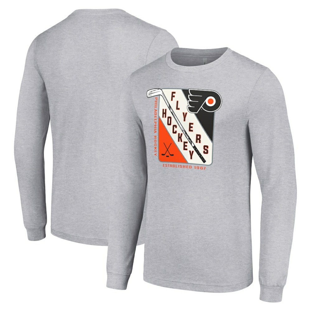 Philadelphia Flyers Starter Shield Long Sleeve Graphic T-Shirt Heather Gray