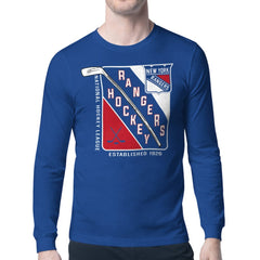 New York Rangers Starter Shield Long Sleeve Graphic T-Shirt Blue
