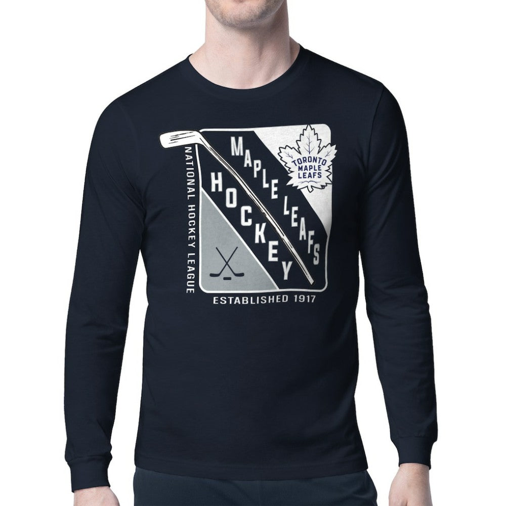 Toronto Maple Leafs Starter Shield Long Sleeve Graphic T-Shirt Navy