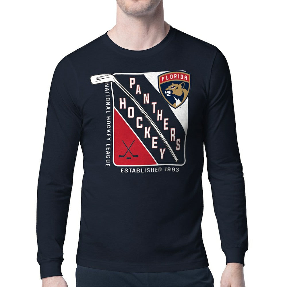 Florida Panthers Starter Shield Long Sleeve Graphic T-Shirt Navy