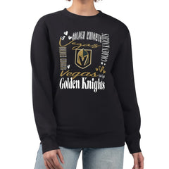 Vegas Golden Knights G-III 4Her by Carl Banks Women's Collage Graphic Fleece Long Sleeve Pullover Sweatshirt Black