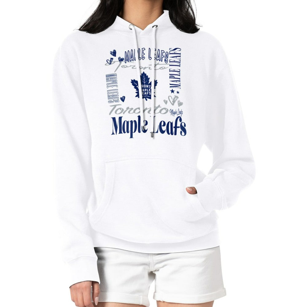 Toronto Maple Leafs G-III 4Her by Carl Banks Women's Collage Team Graphic Tri-Blend Fleece Pullover Hoodie White