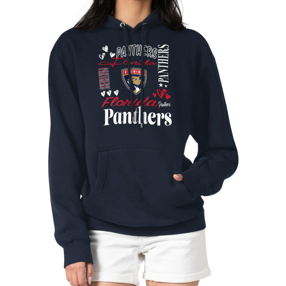 Florida Panthers G-III 4Her by Carl Banks Women's Collage Team Graphic Tri-Blend Fleece Pullover Hoodie Navy