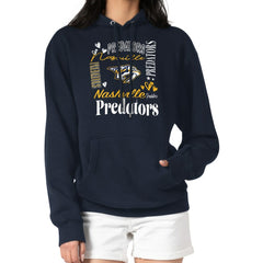 Nashville Predators G-III 4Her by Carl Banks Women's Collage Team Graphic Tri-Blend Fleece Pullover Hoodie Navy