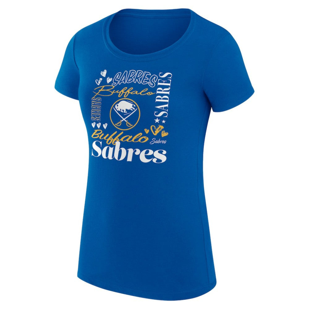Buffalo Sabres G-III 4Her by Carl Banks Women's Super-Slim Fit Lightweight Collage Team Graphic T-Shirt Royal