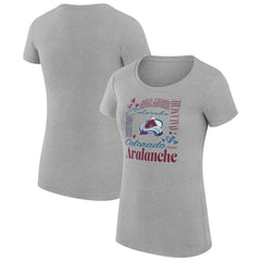 Colorado Avalanche G-III 4Her by Carl Banks Women's Super-Slim Fit Lightweight Collage Team Graphic T-Shirt Heather Gray