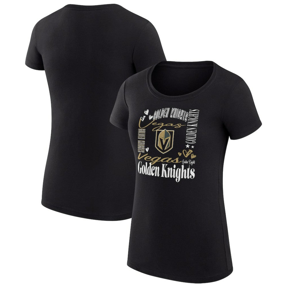 Vegas Golden Knights G-III 4Her by Carl Banks Women's Super-Slim Fit Lightweight Collage Team Graphic T-Shirt Black