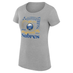 Buffalo Sabres G-III 4Her by Carl Banks Women's Super-Slim Fit Lightweight Collage Team Graphic T-Shirt Heather Gray