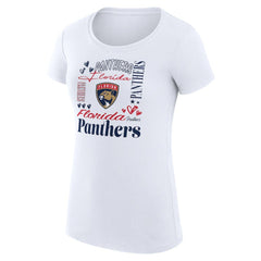 Florida Panthers G-III 4Her by Carl Banks Women's Super-Slim Fit Lightweight Collage Team Graphic T-Shirt White