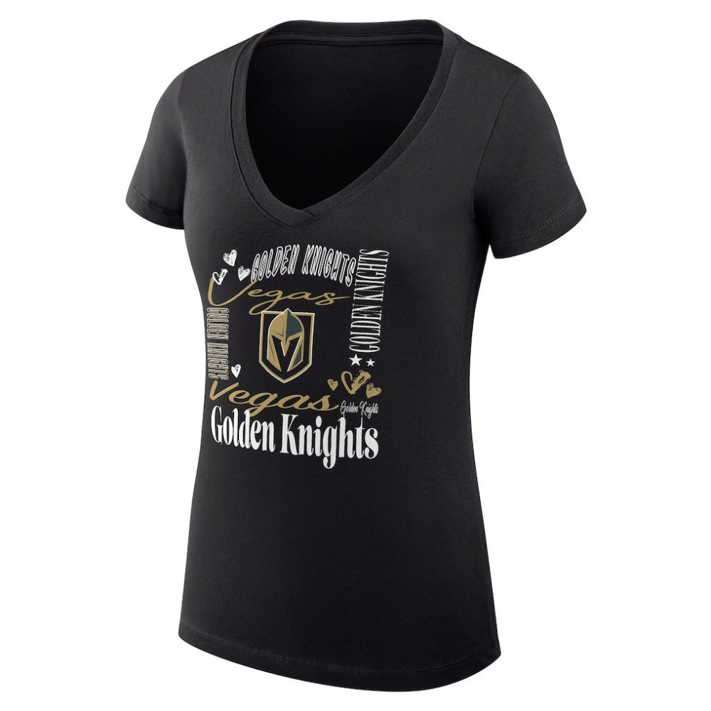 Vegas Golden Knights G-III 4Her by Carl Banks Women's Super-Slim Fit Lightweight Collage Team Graphic T-Shirt Black