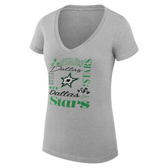 Dallas Stars G-III 4Her by Carl Banks Women's Super-Slim Fit Lightweight Collage Team Graphic T-Shirt Heather Gray