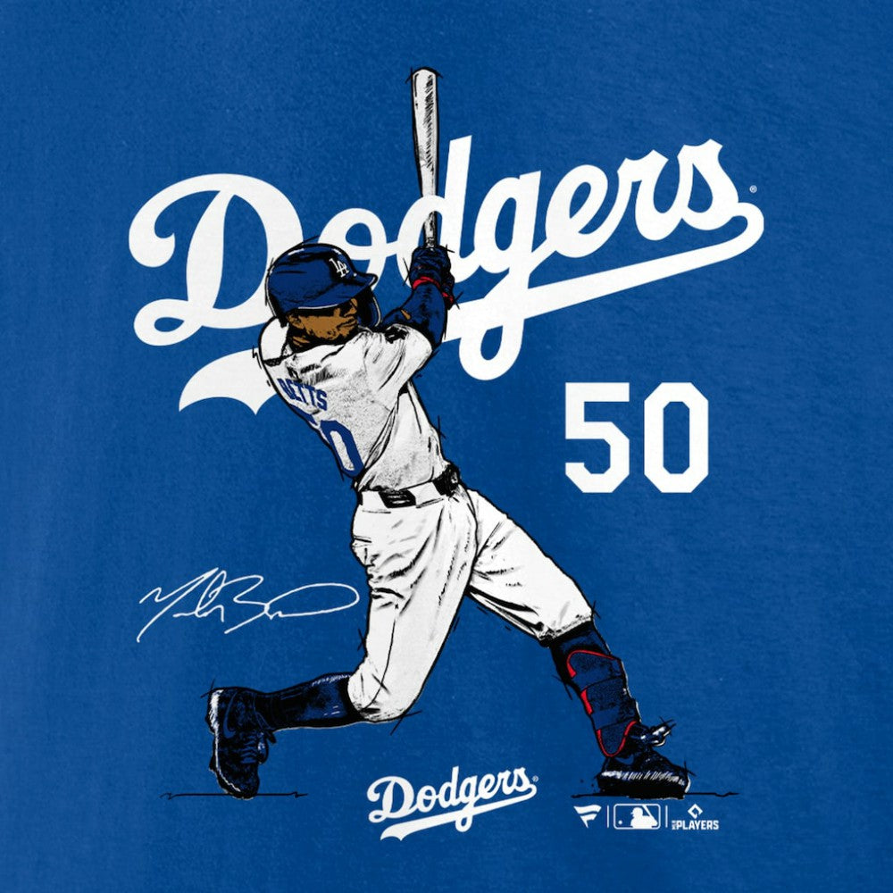 Mookie Betts Los Angeles Dodgers Player Swing T-Shirt Royal