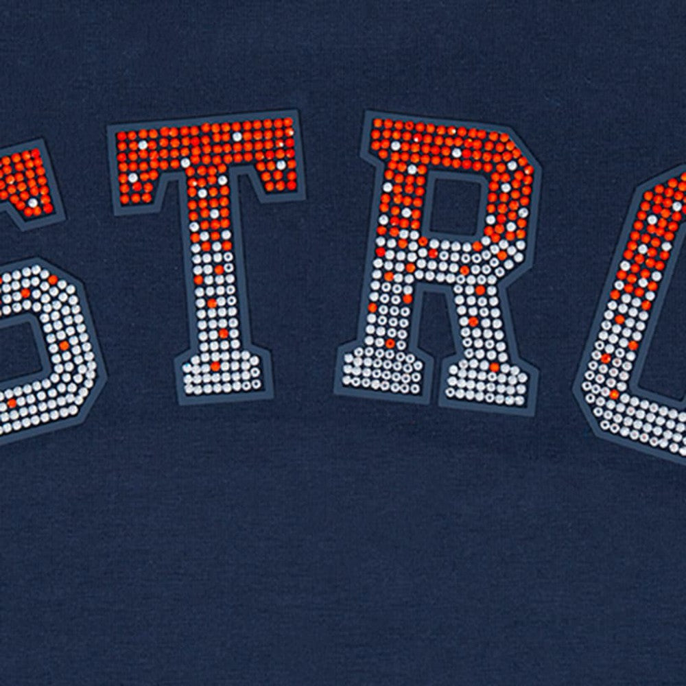 Houston Astros Pro Standard Women's Rhinestone Slim Fit T-Shirt Navy