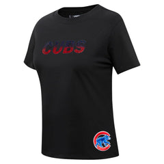 Chicago Cubs Pro Standard Women's Rhinestone Slim Fit T-Shirt Black