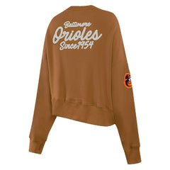 Baltimore Orioles Pro Standard Women's Paint The City Pullover Cropped Sweatshirt Brown