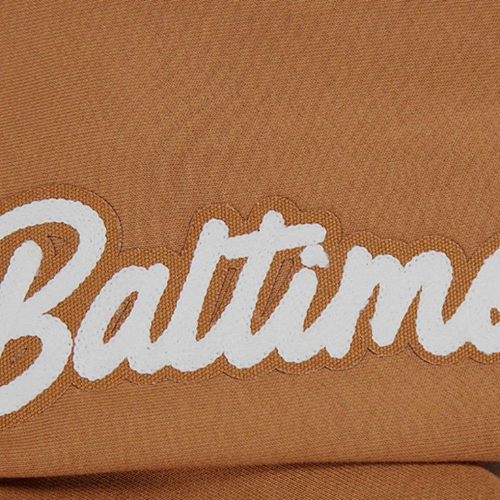 Baltimore Orioles Pro Standard Women's Paint The City Pullover Cropped Sweatshirt Brown
