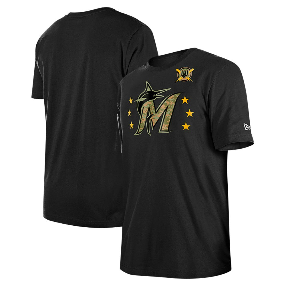 Miami Marlins 2024 Armed Forces Day T-Shirt Black | New Era