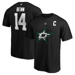 Jamie Benn Dallas Stars Fanatics Authentic Stack Name & Number T-Shirt Black