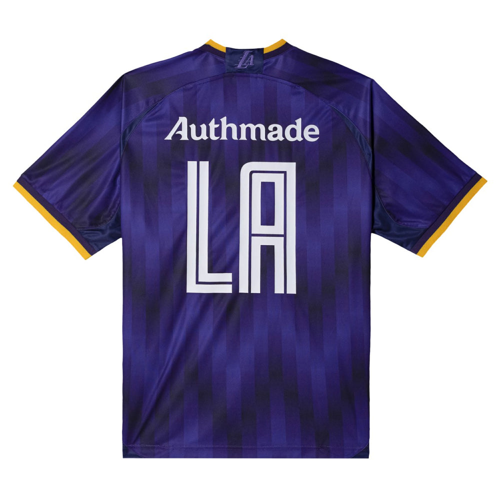 Los Angeles Lakers Authmade x NBA Soccer Kit Fashion Jersey - Purple on sale