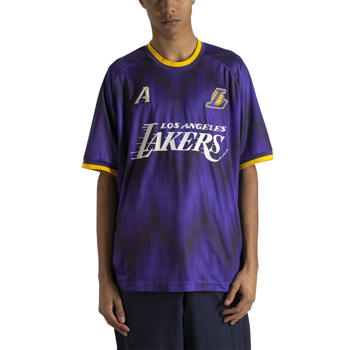 Los Angeles Lakers Authmade x NBA Soccer Kit Fashion Jersey - Purple on sale