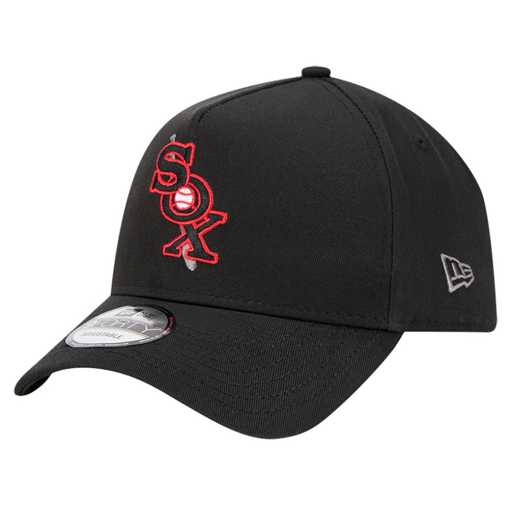 Chicago White Sox Tonal Pop 9FORTY A-Frame Adjustable Hat Black | New Era