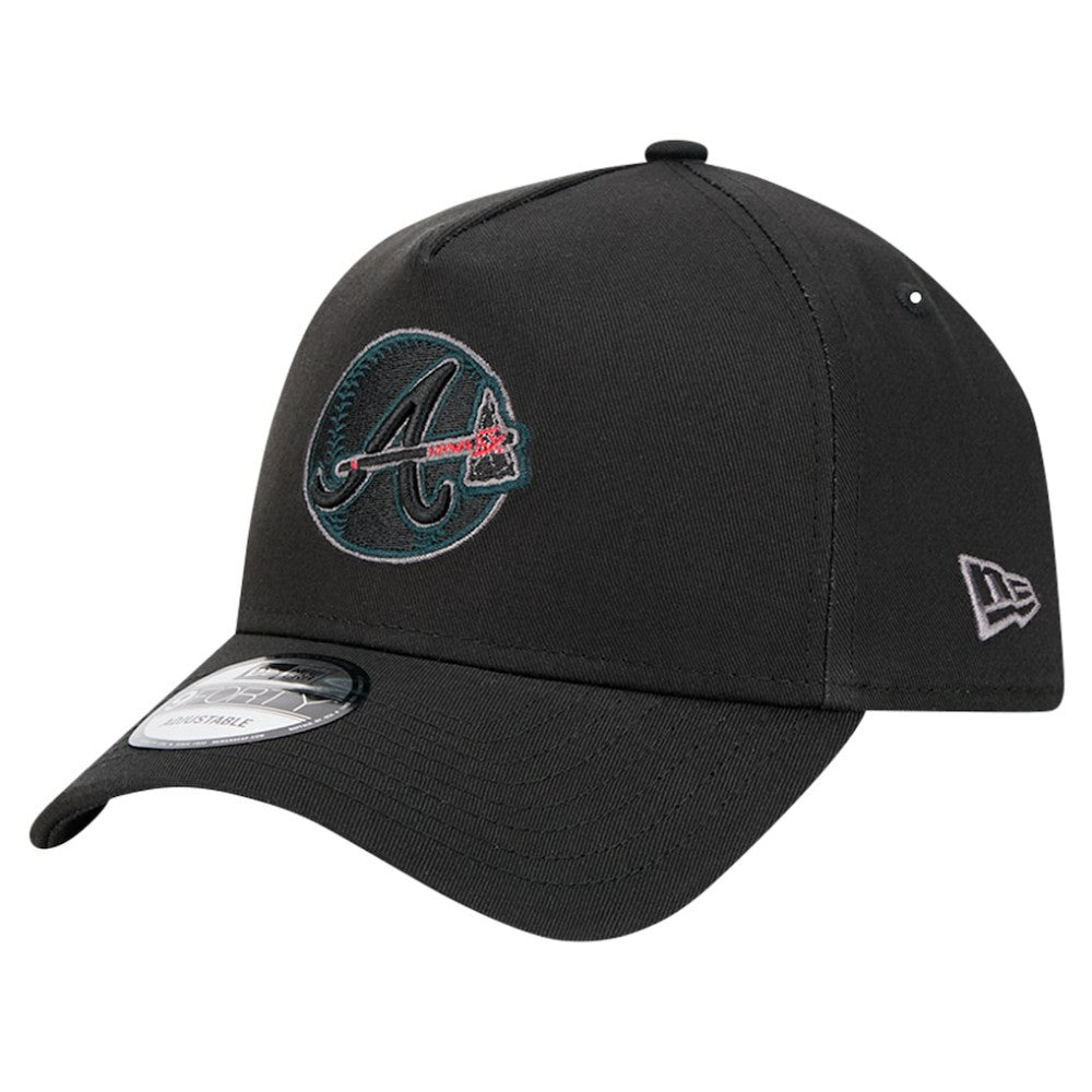 Atlanta Braves Tonal Pop 9FORTY A-Frame Adjustable Hat Black | New Era