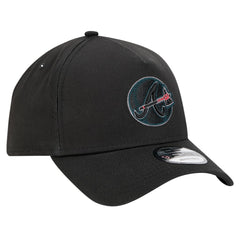 Atlanta Braves Tonal Pop 9FORTY A-Frame Adjustable Hat Black | New Era
