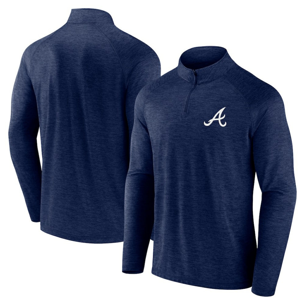 Atlanta Braves Head-to-Head Raglan Quarter-Zip Jacket Navy