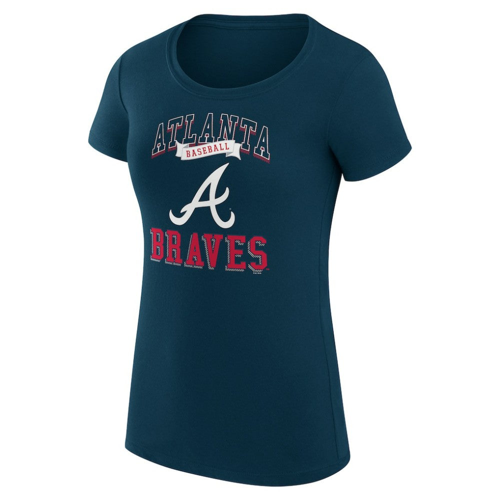 Atlanta Braves G-III 4Her by Carl Banks Women's Super-Slim Fit Lightweight Team Logo Graphic T-Shirt Navy