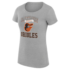 Baltimore Orioles G-III 4Her by Carl Banks Women's Super-Slim Fit Lightweight Team Logo Graphic T-Shirt Heather Gray